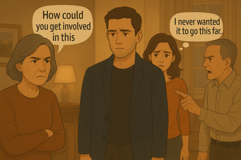 Tense family confrontation