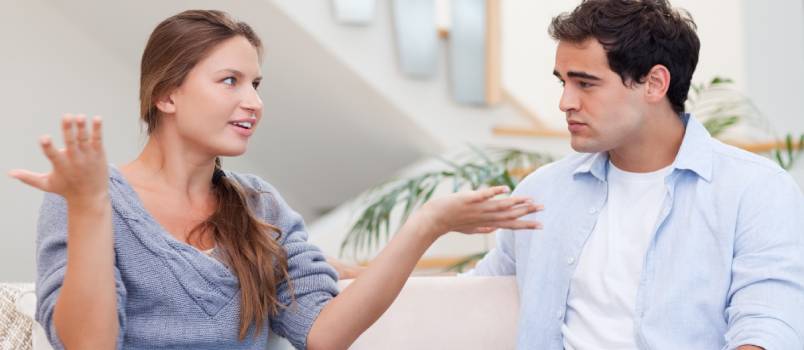 Angry couple having argument