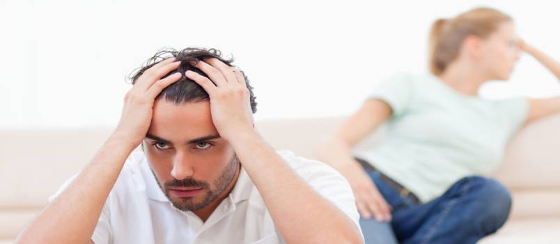 Angry couple mad at each other