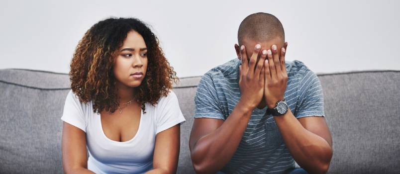 Young couple having problems in relationship