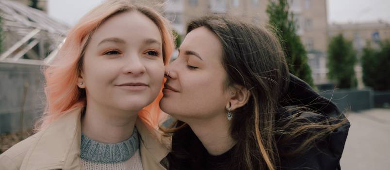 Happy lesbian couple