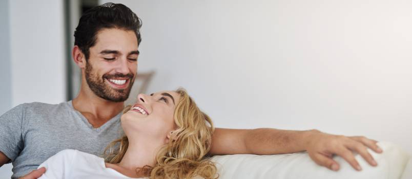 Couple relaxing at home