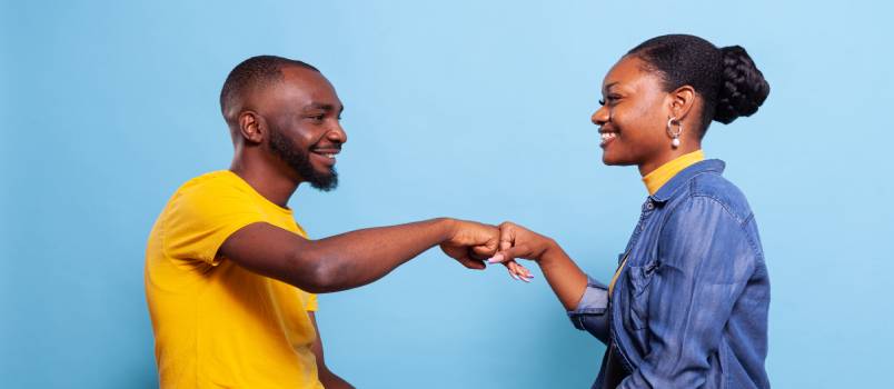 Friends celebrating team work