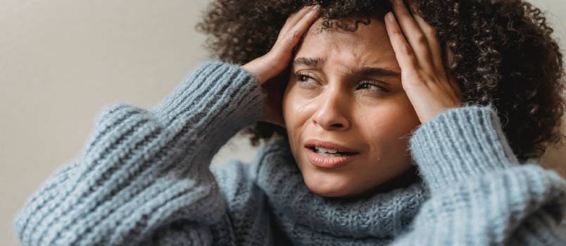 Disappointed woman crying