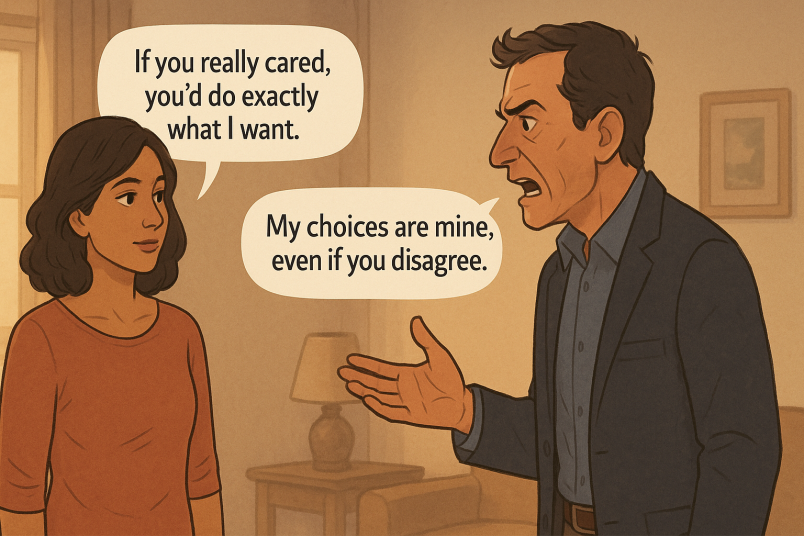 Tense living room confrontation