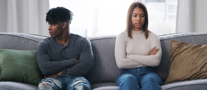 Couple not talking to each other