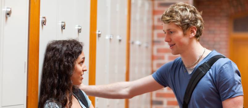 Young couple flirting