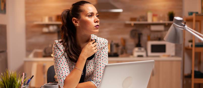 Woman thing about her career