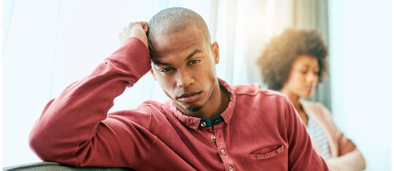 Man looking upset after fight