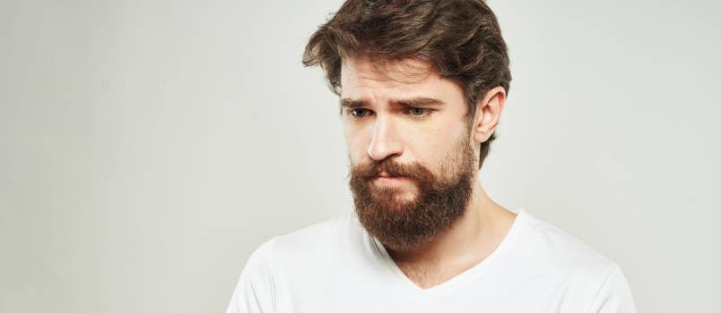 Model showing sad emotions