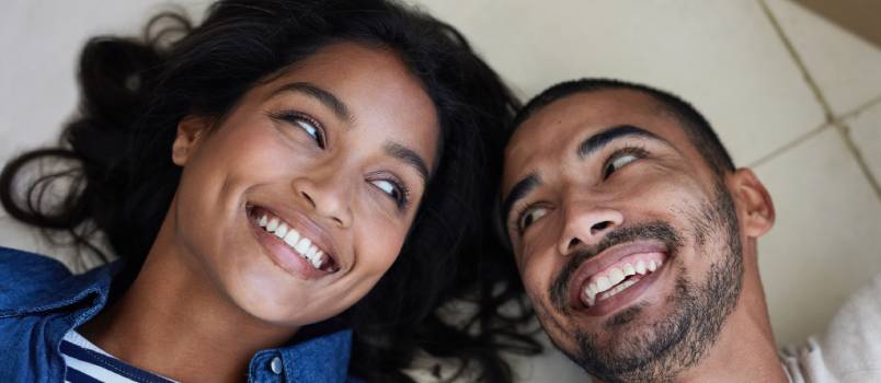 Couple relaxing at home