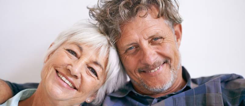 Senior couple sitting together