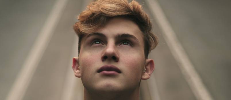 Man looking up in the sky