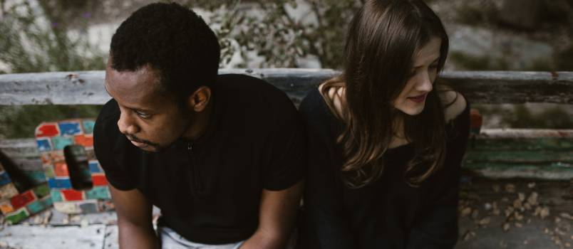 Couple not talking to each other