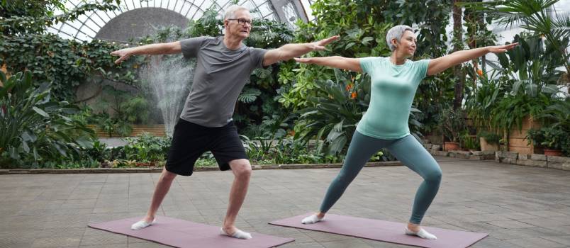 Couple doing yoga