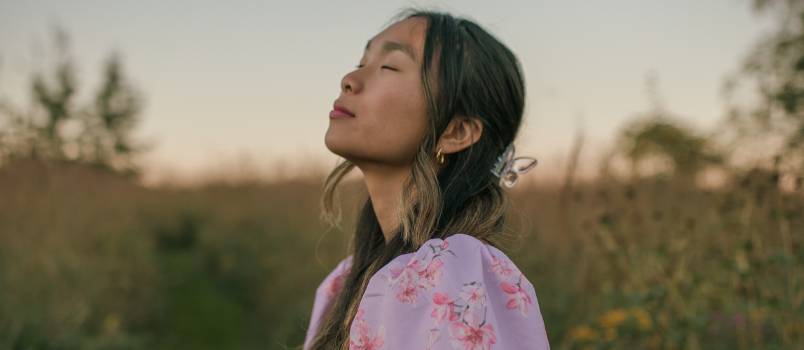 Woman enjoying sunset