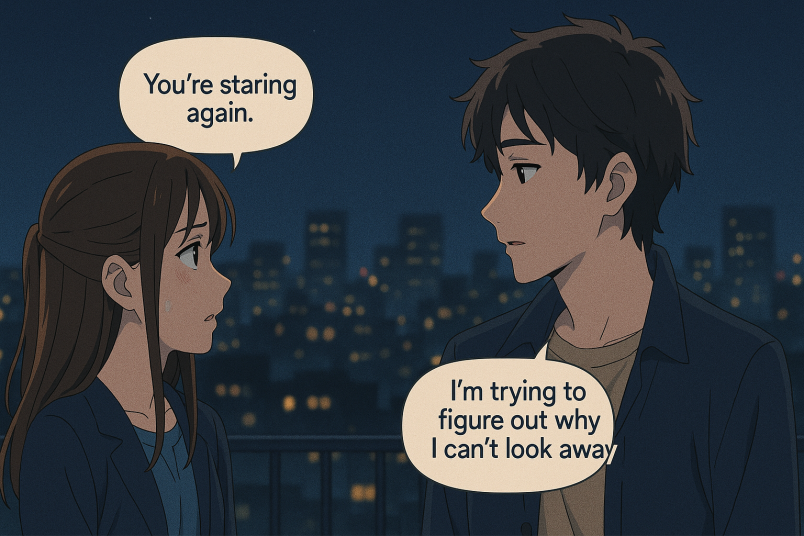 The intense, unblinking eye contact