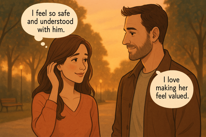 Warm romantic moment