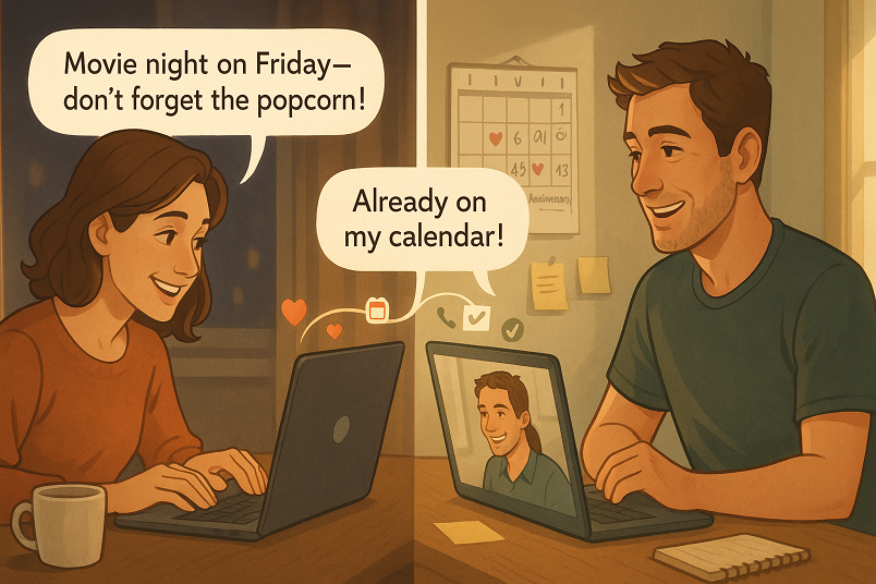 Couple marking calendar