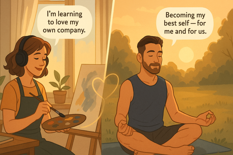 Couple working on self-growth