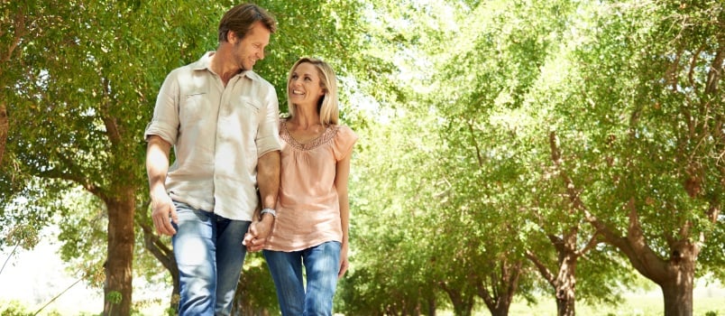 Couple enjoying walking out