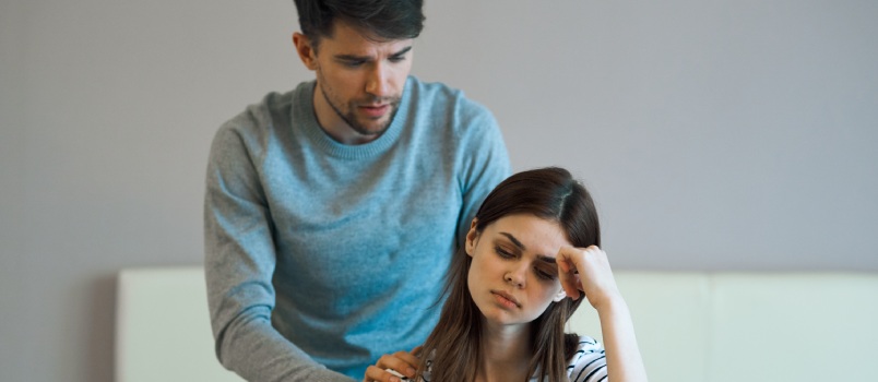 Young couple in a bedroom
