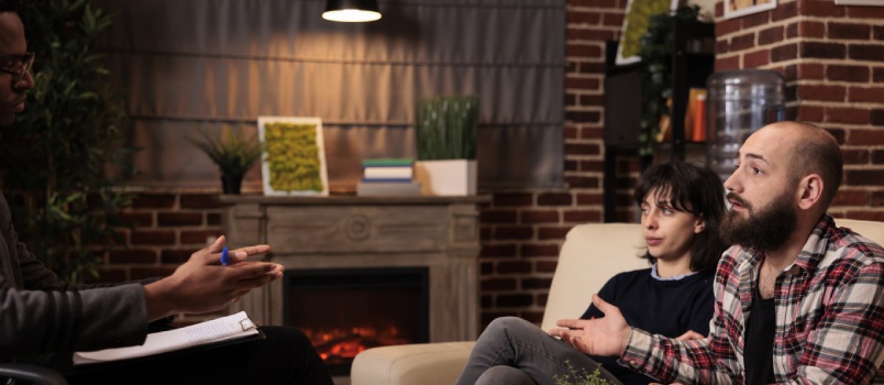 Couple attending therapy session