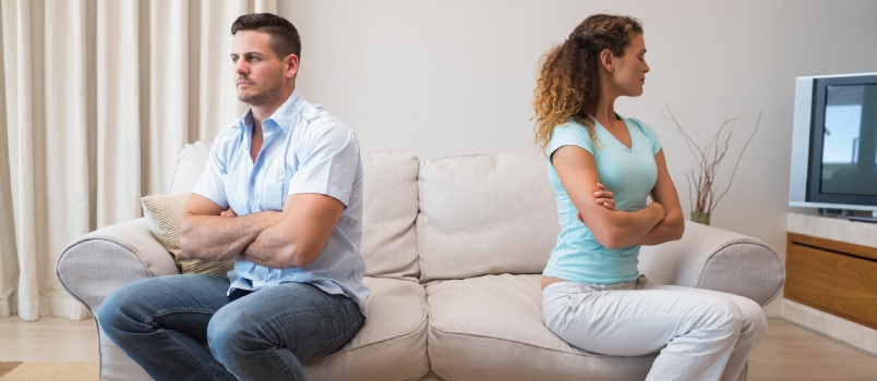 Couple not talking to each other