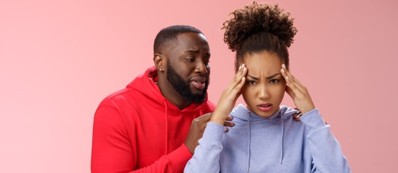 Woman fed up after an argument