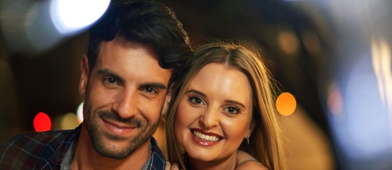 Young couple for date in the city