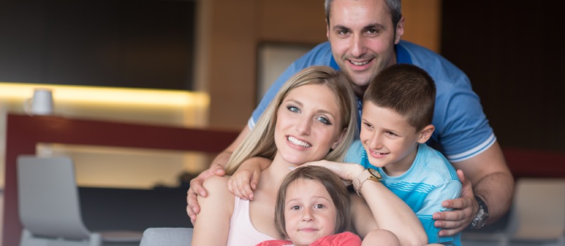 Couple spending time with kids