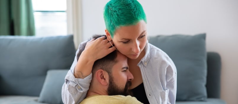Couple hugging