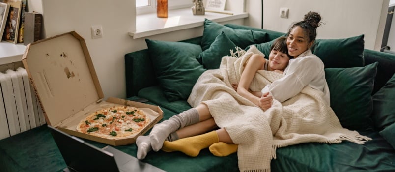 Couple laying on the couch