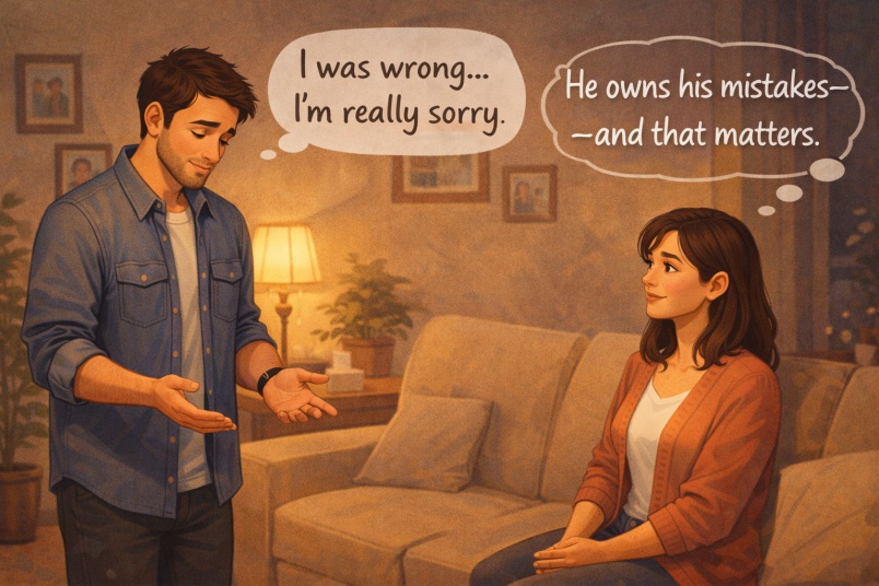 Sincere apology moment