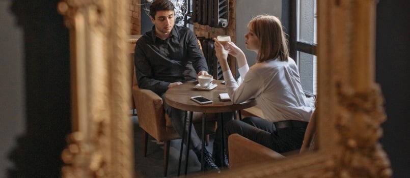 Couple having coffee together