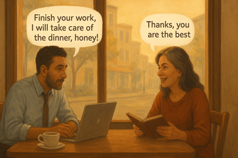 Couple supporting each other