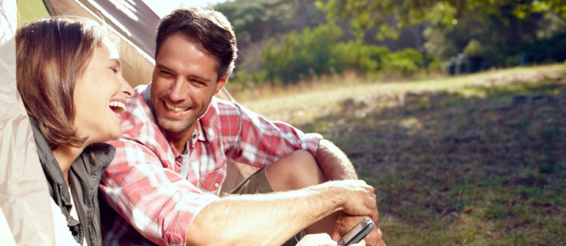 Young couple enjoying nature