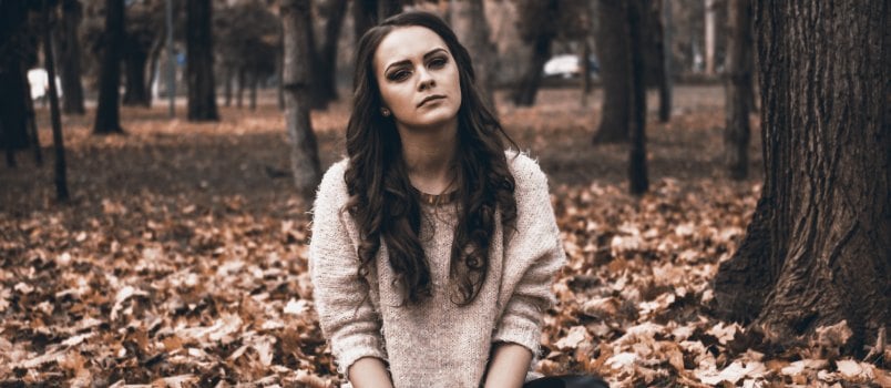 Young woman in forest