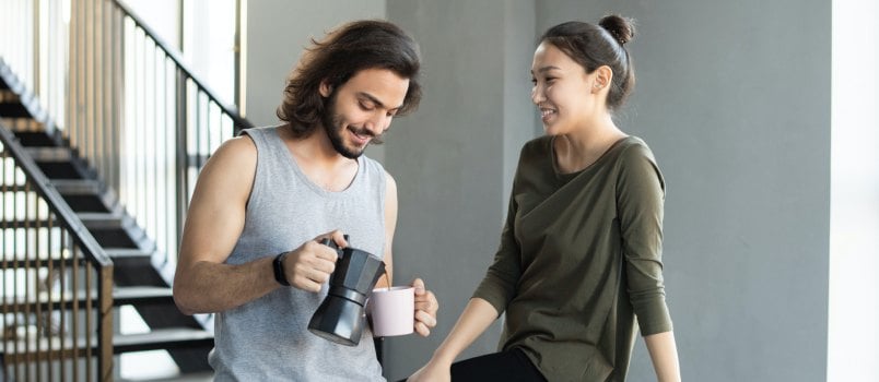 Couple having breakfast