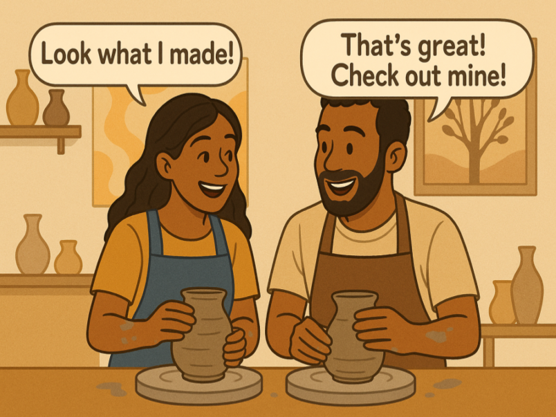 Couple doing fun activity