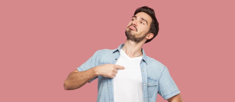 Portrait of proud man