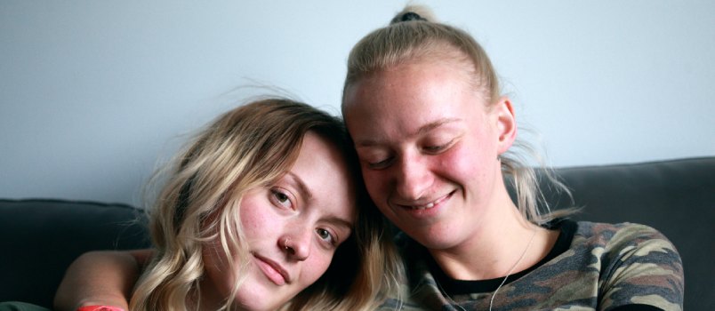 Woman sitting on the couch