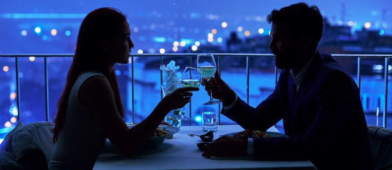 Happy couple on a date