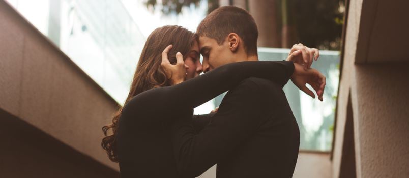 Couple showing love affection