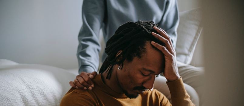 Won confronting stressed man