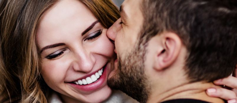 Young couple showing love affection