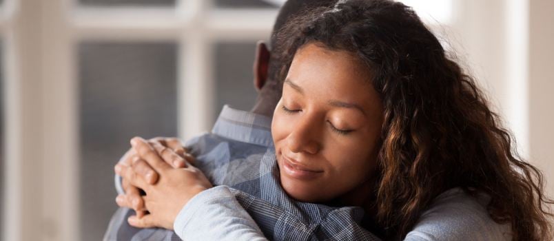 Couple hugging each other