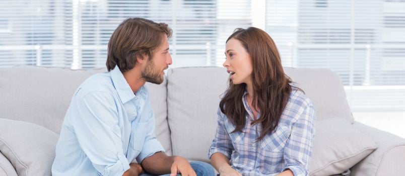 Young couple talking
