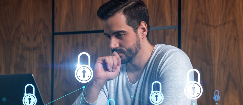 Man working on laptop