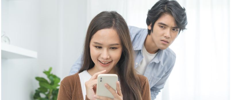 Asian young couple in love